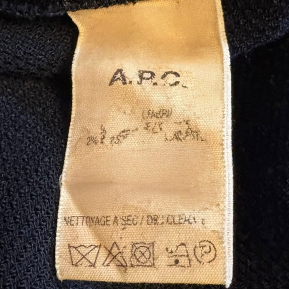 A.P.C. Rue Madame Paris Navy Crepe Dress Pockets, S - Picture 16 of 16